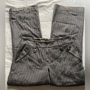 Vintage Mind Bridge Low Rise Herringbone Grey Trouser Flare Pants Medium 8 Clean